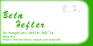 bela hefler business card